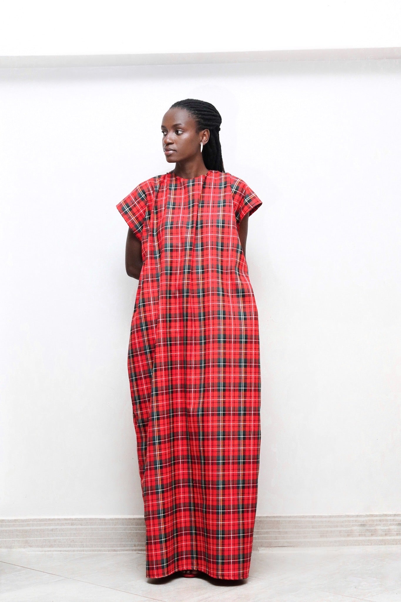 Holiday checked maxi