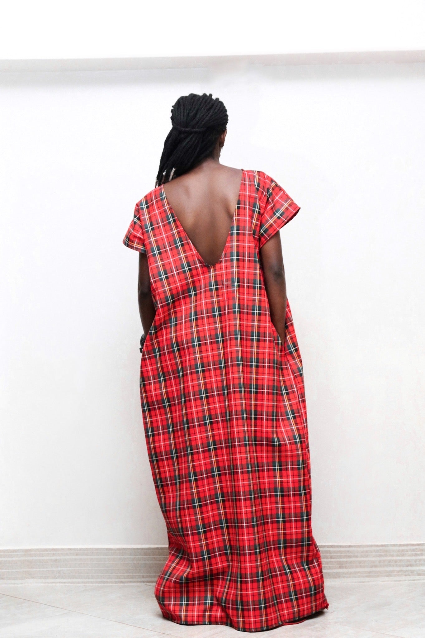 Holiday checked maxi